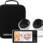 Levana Ella Video Baby Monitor, 5'' 720P Screen, 2 PTZ Cameras, 4 Days Battery Life, 3800mAh Battery, Night Vision, Two-Way Talk, No WiFi, 1000ft. Long Range Baby Monitor with Premium Carrying Case