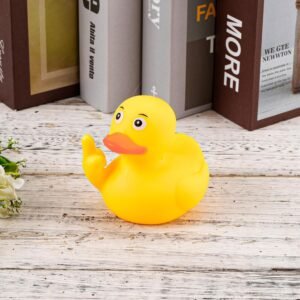 Funny Yellow Rubber Ducky Car Dash & Desk Decor | 2.68x3.07in Middle Finger - Image 3