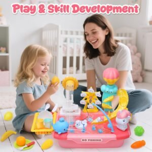 Cute Stone Kids Play Sink with Running Water & Electric Faucet Toy - Image 4