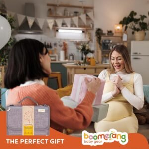 Boomerang Portable Diaper Changing Pad with Shoulder Strap & Storage - Waterproof Comfort Base for Babies - Perfect Baby Shower Gift - Image 6