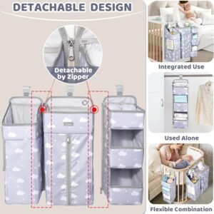 Orzbow XL Diaper Caddy Organizer - 3-in-1 Baby Essentials, Grey Cloud - Image 4