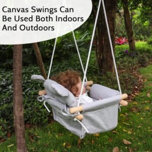 GFU Baby Swing - Secure Canvas Infant & Toddler Swing for Indoor/Outdoor Use - Image 7