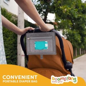 Boomerang Portable Diaper Changing Pad with Shoulder Strap & Storage - Waterproof Comfort Base for Babies - Perfect Baby Shower Gift - Image 5