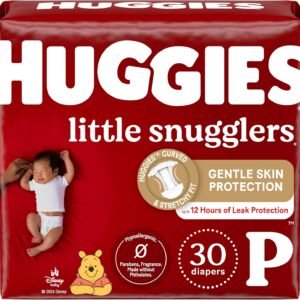 HUGGIES Diapers Size Preemie - Huggies Little Snugglers Disposable Baby Diapers, 30Ct, Jumbo Pack