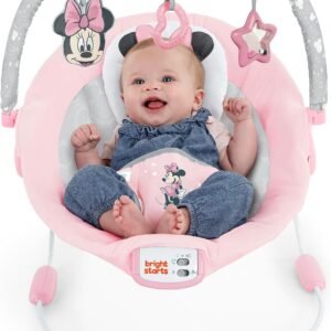 Minnie Mouse Baby Bouncer with Soothing Vibrations & Removable Toy Bar - Image 8