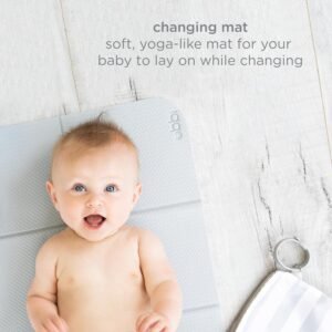 Ubbi Portable Changing Mat with Gray & White Storage Bag - Gray - Image 3