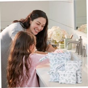 Leaf Printed Wet Dry Bags Set of 3 - Waterproof Zippered Organizers for Travel & Diapers - Image 3