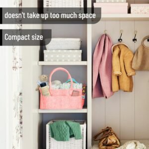 Mr. Pen Baby Diaper Caddy Organizer - Pink Portable Car & Nursery Storage - Image 5