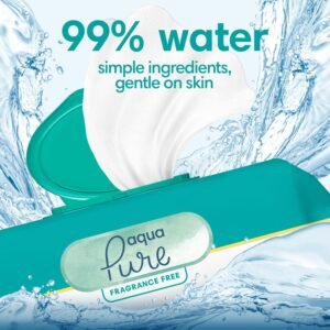Pampers Aqua Pure Sensitive Baby Wipes, 336 Count - 6X Pop-Top Pack - Image 2