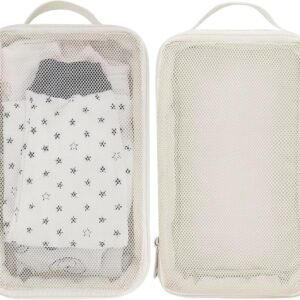Diaper Bag Organizing Pouches, 2PCS Waterproof Pod Diaper Bag Organizer, Reusable Washable Storage Mesh Pouch with Hanging Rope for Travel