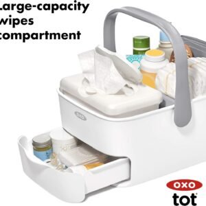 Portable OXO Tot Diaper Caddy with Changing Mat - Gray for Easy Baby Changer - Image 4
