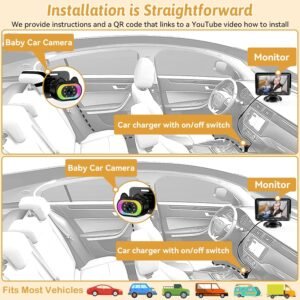 Wkzay 1080P Baby Car Camera - 150° Wide Angle, Night Vision & LED Lights - Image 8