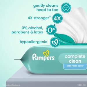Pampers Complete Clean Baby Wipes - Fresh Scent, 216 Count, 3X Packs - Image 2