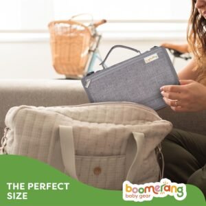 Boomerang Portable Diaper Changing Pad with Shoulder Strap & Storage - Waterproof Comfort Base for Babies - Perfect Baby Shower Gift - Image 4