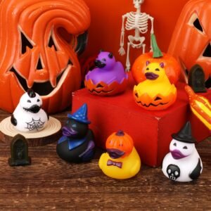 12pcs Halloween Rubber Ducks Set - Pumpkins, Witches, Devils for Parties - Image 3