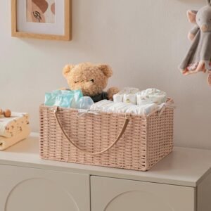 Pink Baby Diaper Caddy Organizer - Portable Nursery Storage & Gift - Image 4