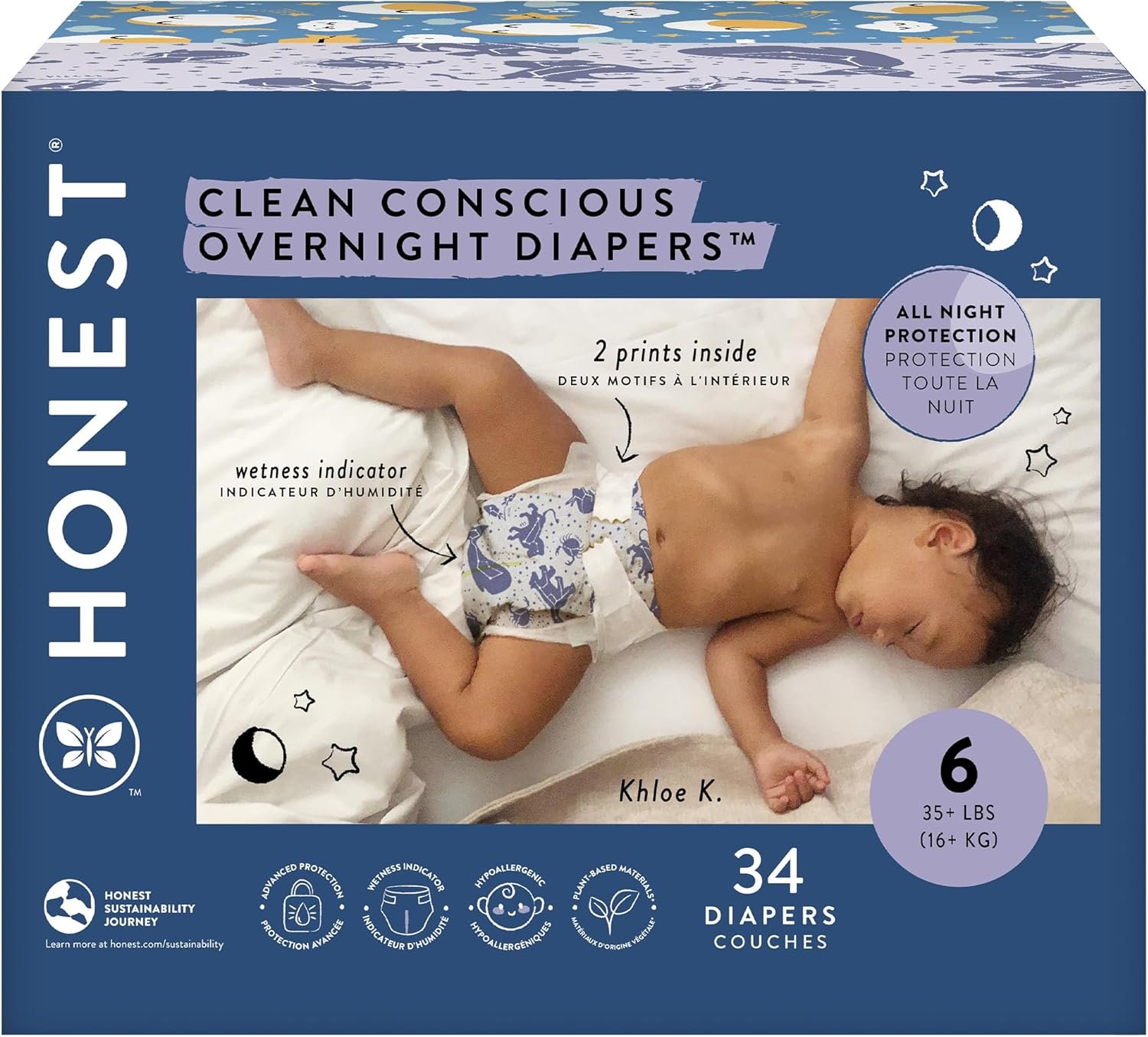 Clean Conscious Overnight Diapers for Sensitive Skin