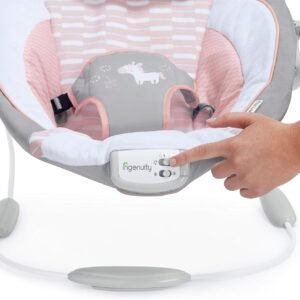 Soothing Baby Bouncer with Vibration, Sounds & Toy Bar - Pink Unicorn (0-6 Months) - Image 6