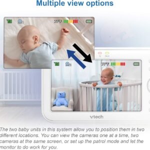 VTech VM5463-2 Video Baby Monitor: 5" Screen, Night Vision, 2 Cameras - Image 6