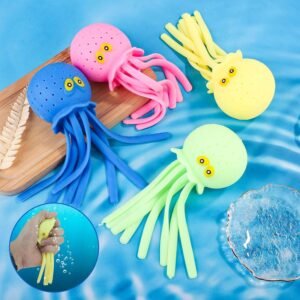 4pcs Multicolored Octopus Water Balls | Soft Floating Pool & Bath Toys - Image 3