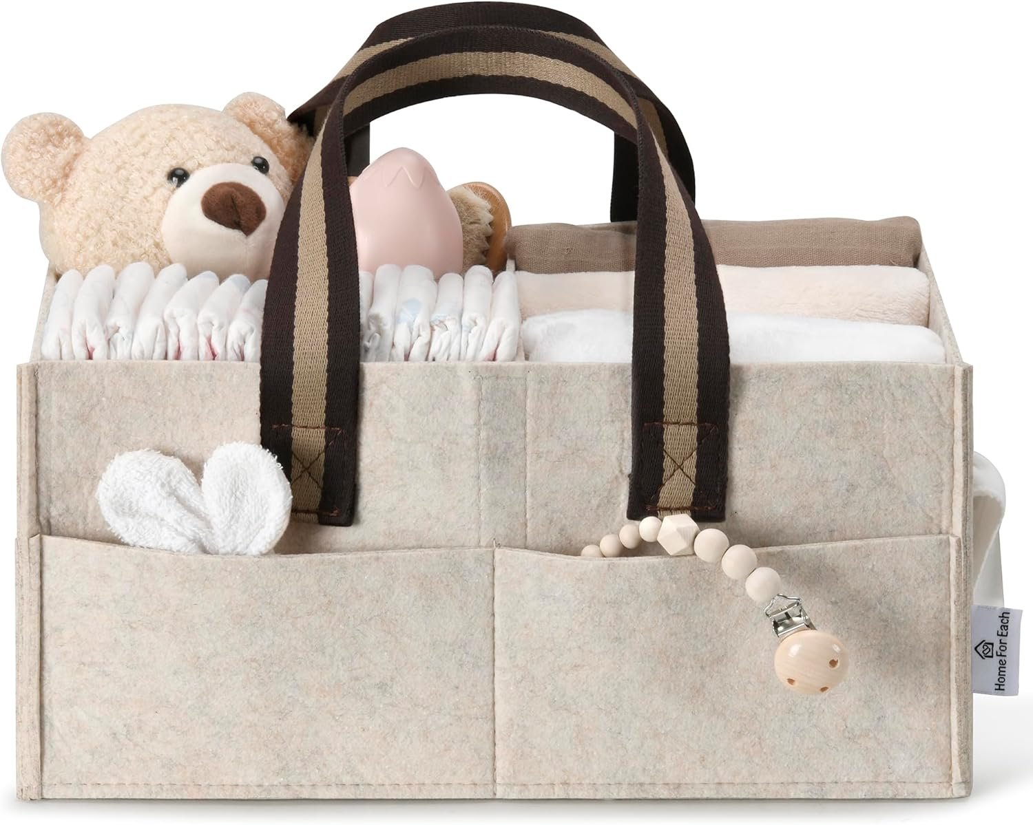 HOME FOR EACH Baby Diaper Caddy Organizer for Diaper Station, Newborn Essentials, Nursery Storage Basket, Baby Shower Gifts and Registry Must-Haves for Boy or Girl