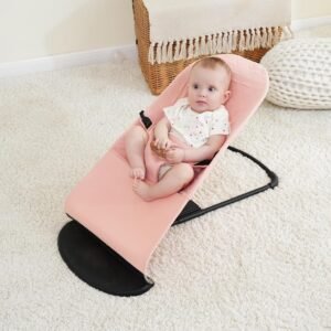 Ergonomic Pink Fabric Seat Cover for Babybjörn Bouncer - Hypoallergenic - Image 6