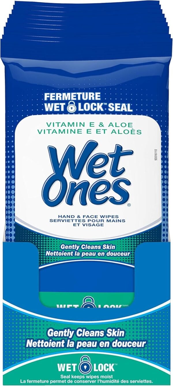 Wet Ones Vitamin E and Aloe Hand Wipes, Wet Wipes, 20 Count (10 pack)