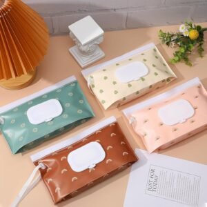 Portable Refillable Baby Wipes Dispenser - 4 Pack, Boho Style EVA Case - Image 5