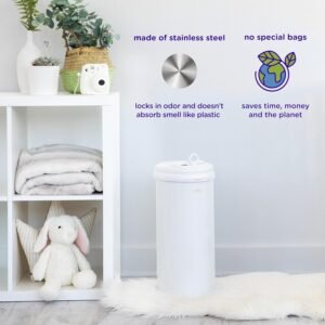 Ubbi Matte Black Diaper Pail - Odor Locking & Stylish Design - Image 4
