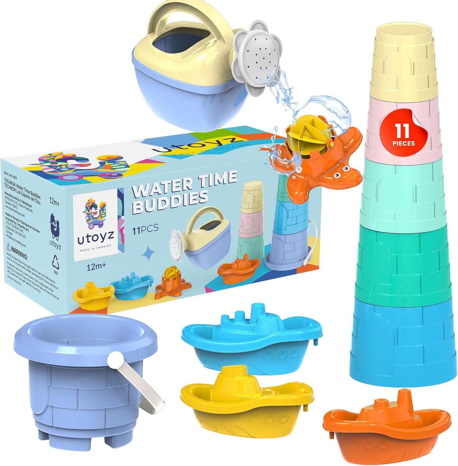 11-Pc Bath Toys Set for Kids