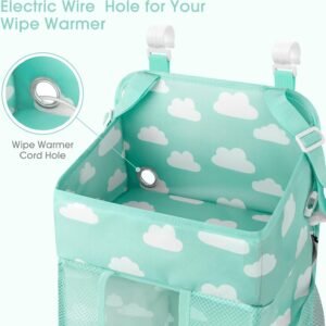Maliton Hanging Diaper Caddy Organizer - Blue-Green Nursery Storage Solution - Image 3