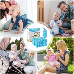 Odor-Proof Diaper Garbage Bags - 16 Rolls with Dispenser | Tear-Resistant - Image 4