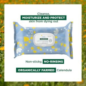 Klorane Baby Gentle Body Wipes with Calendula - Biodegradable 70 Wipes - Image 2