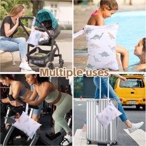 Wet Dry Bags for Baby Diapers | 3 Pack Waterproof Travel Bags - Image 6