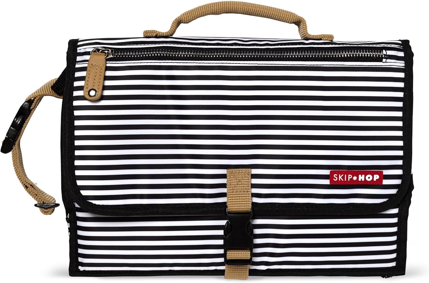 Skip Hop Portable Baby Changing Pad, Pronto, Black & White Stripe