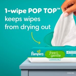 Pampers Free & Gentle 100% Plant-Based Baby Wipes, 52 Count - Fragrance Free - Image 13