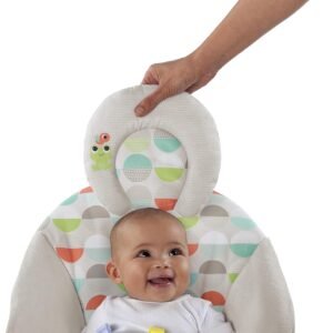 Bright Starts Happy Safari Vibrating Bouncer Seat with Toy Bar & Harness - 0-6 Months - Image 4