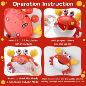 Bubble Crab Bath Toy for Toddlers 1-3 | Music & Suction Cup Fun - Image 3