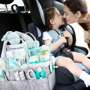 Multi-Compartment Baby Diaper Caddy Organizer with Side Pockets - Image 5