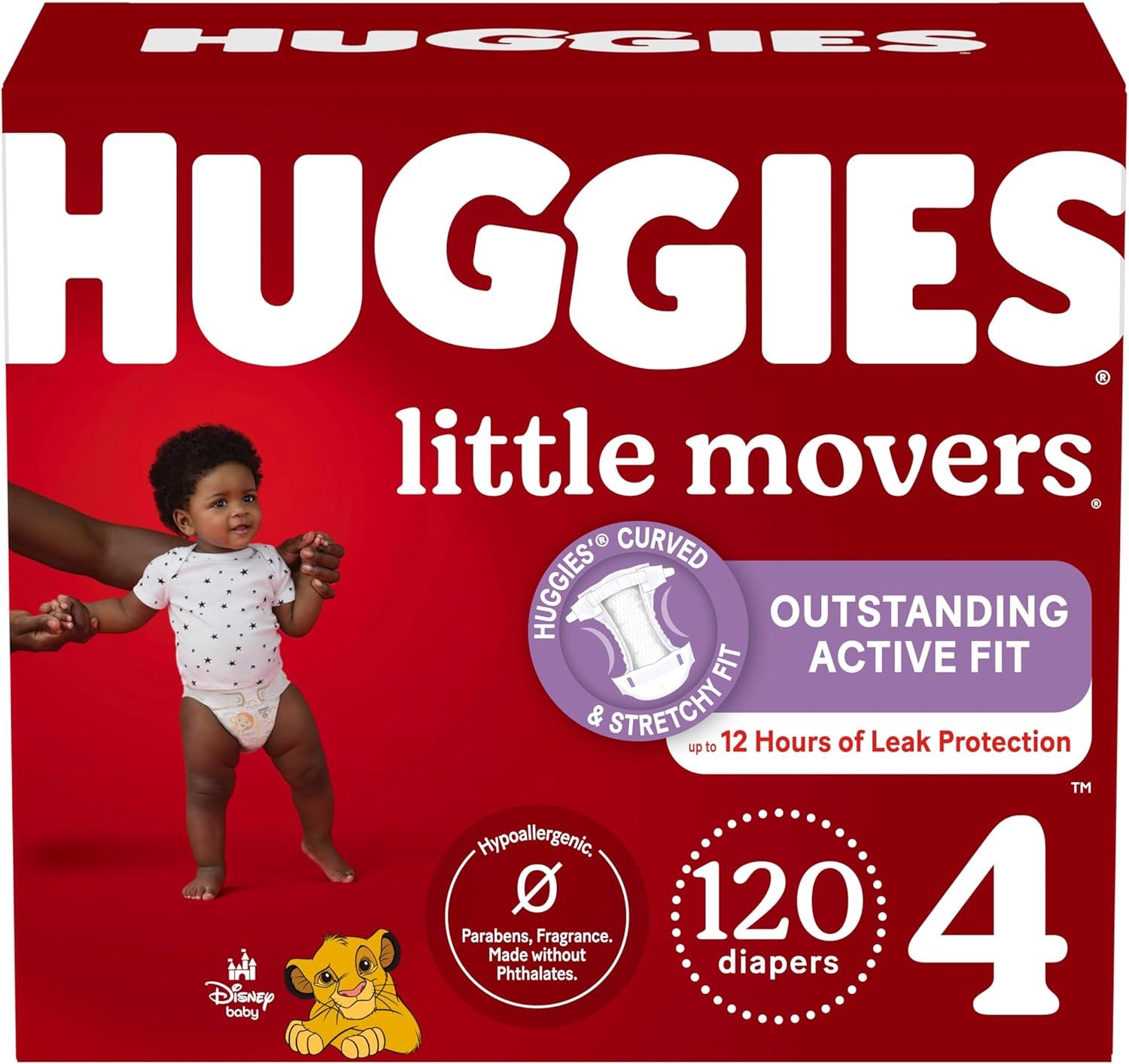 Huggies Little Movers Baby Diapers, Size 4, Mega Colossal, 120 Ct