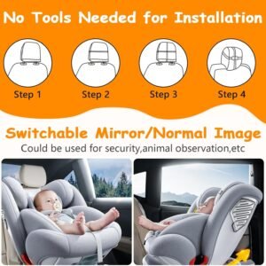 2-Kids Baby Car Camera: 6.9" HD Ultrawide Dual Rear View - USB Powered - Image 7