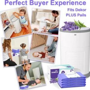 8 Pack Diaper Pail Refill Bags for Dekor Plus - Extra Strong, Lavender Scent - Image 6