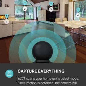 Kasa 1080p Smart Indoor Security Camera with Pan-Tilt, Night Vision & Alexa - Image 3