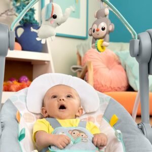 Bright Starts 6-Speed Portable Baby Swing with Music & Toy Bar - Whimsical Wild - Image 10