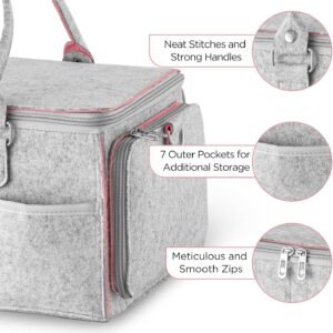 HBlife Baby Diaper Caddy Organizer - Large Portable Nursery Storage Bin - Pink - Image 3