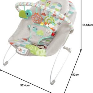Bright Starts Happy Safari Vibrating Bouncer Seat with Toy Bar & Harness - 0-6 Months - Image 9