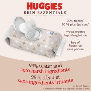 Huggies Skin Essentials Baby Wipes, Hypoallergenic, 99% Water, 560 Count - Image 2