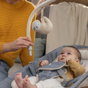 Ingenuity Happy Belly Baby Bouncer & Rocker: Vibration, Music, Plush Toy, Grey - Image 12