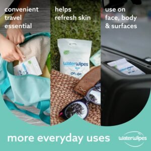 WaterWipes Travel Wipes – 99.9% Water-Based, Unscented, Hypoallergenic, 224 Count - Image 6