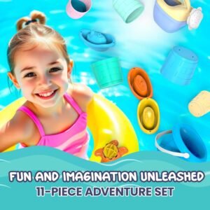 11-Pc Bath Toys Set for Kids | Watering Can, Boats, Animal Toys & More - Image 2